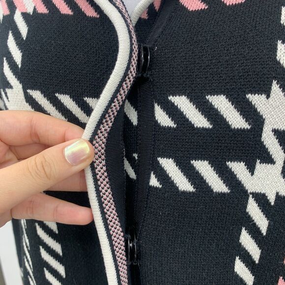 Talbots Plaid Longline Sweater Womens S Small Heavy Knit Snap Button Pockets - Picture 4 of 13